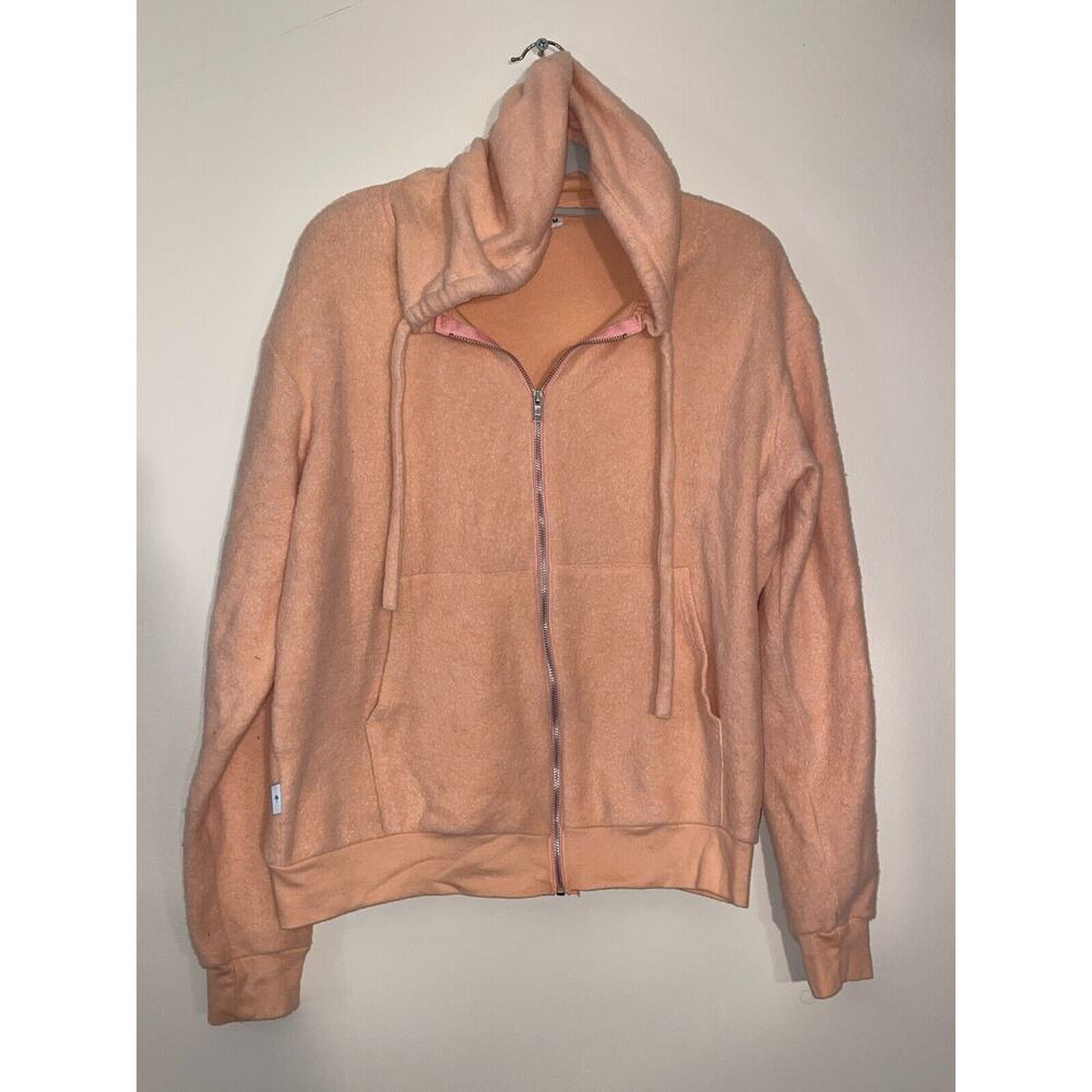 SOFT SERVE Cloud Cotton Hoodie in Peach - Made in USA - Size M - Full Zip - SOFT